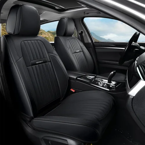 Miniatura 57 de Coverado Fundas de Asiento Delantero para Automóvil, 2 Piezas Fundas de Asiento de Cuero para Automóviles, Protector de Asiento de Automóvil Solo