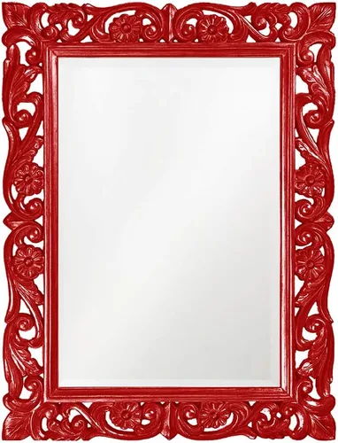 Miniatura 13 de Howard Elliott Chateau Rectangular Hanging Wall Mirror, Scroll Work Frame, Black, 31.5 x 42 Inch