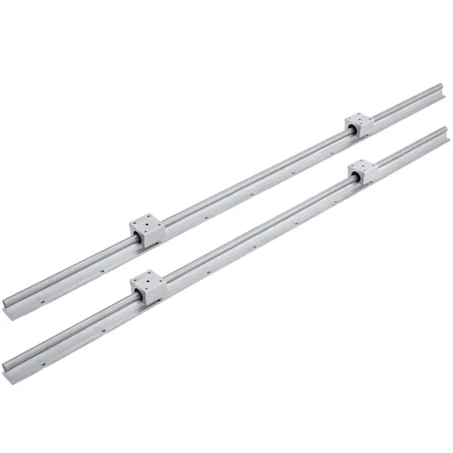 Happybuy SBR12 4 SBR12UU Juego de 2 rieles lineales, de 39.37 pulgadas. Soporte de riel lineal. Guía lineal para rodamientos ranurados de 0.78