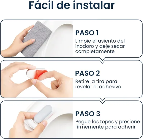 Miniatura 5 de Luxe Bidet Parachoques universales antideslizantes para asiento de inodoro con adhesivo fuerte de 4 piezas