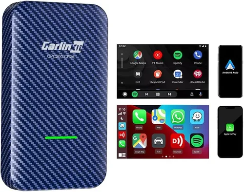 CarlinKit Adaptador 4.0 CP2A para coche CarPlay con cable, 2 en 1 Convertir CarPlay con cable a inalámbrico, Android Auto inalámbrico para Android