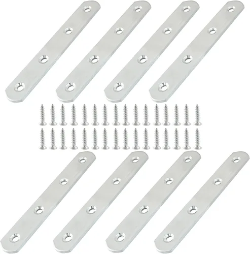 Miniatura 17 de Paquete de 16 soportes rectos de placa plana de acero inoxidable de 1.5 pulgadas, soporte de metal plano de 1.5 pulgadas, soportes de metal de 1.5