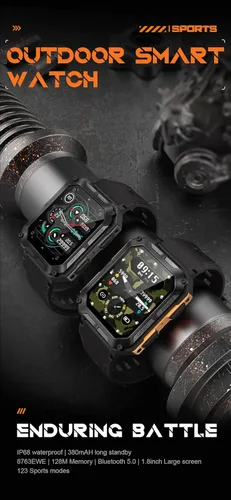 Miniatura 2 de Gravity C20 Pro - Reloj inteligente resistente de 1.83 pulgadas, resistente al agua IP68, llamada Bluetooth, voz AI, más de 100 modos deportivos