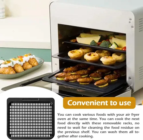 Miniatura 6 de Bandeja de cocina cuadrada de 10 x 9 pulgadas para freidora de aire extraíble para Instant Vortex Plus10 Qt, bandeja antiadherente para freidora