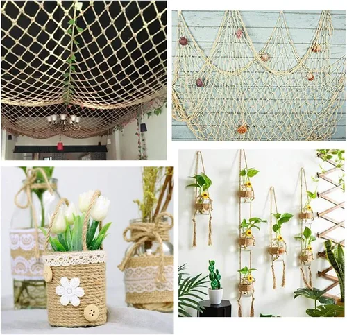 Miniatura 8 de Vivifying Cuerda de yute de 0.236 in, cuerda marrón natural resistente de 66 pies para manualidades, poste rascador de gatos, jardinería, agrupación
