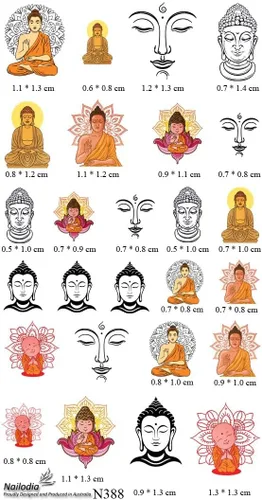 Miniatura 7 de Adhesivo decorativo para uñas de Buda y budismo
