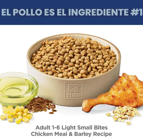 Miniatura 3 de Hill's Science Diet Ligero, adulto 1-6, soporte para el control de peso, croquetas pequeñas, alimento seco para perros, pollo y cebada, bolsa de 5