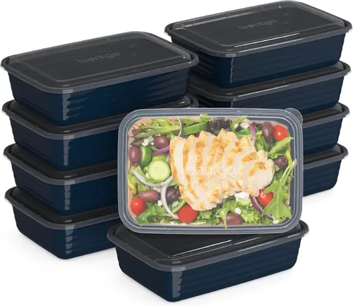 Miniatura 13 de Bentgo Prep - 20 piezas de contenedores reutilizables para preparación de comidas con 1 compartimento y tapas, materiales libres de PFAS y BPA
