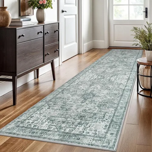 Miniatura 78 de SIILOOM Alfombra lavable de 2 x 3 pies, alfombra suave color taupe ceniza para entrada, tapete antideslizante para puerta de interior, tapete
