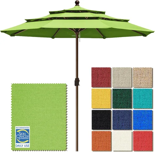 Miniatura 113 de EliteShade USA Sombrilla de Mercado de 10 Años Sin Decoloración de 9 Pies 3 Niveles Sombrilla de Patio Sombrilla de Mesa para Exteriores con Beige