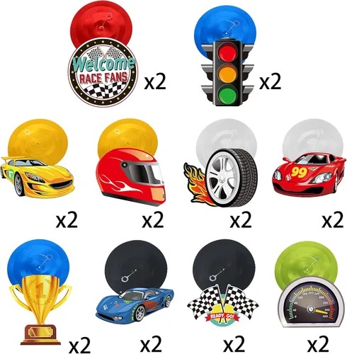 Miniatura 4 de Containlol 30 piezas de remolinos colgantes para fiesta de autos de carreras, banderas, banderas a cuadros, suministros de fiesta de cumpleaños