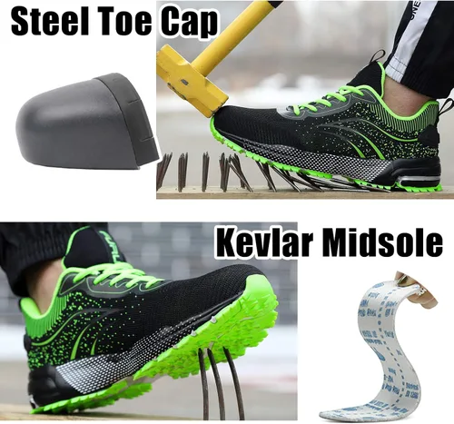 Miniatura 3 de Furuian Steel Toe Shoes for Men Women Lightweight Safety Shoes Comfortable Steel Toe Sneakers Warehouse Industry Work Shoes