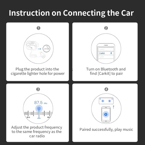 Miniatura 6 de Transmisor FM Bluetooth 5.0 manos libres kit de coche con carga rápida QC 3.0 adaptador de radio de coche con micrófono CVC reducción de ruido