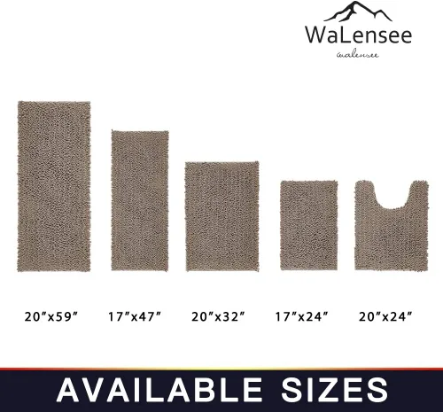 Miniatura 37 de Walensee Alfombra de baño antideslizante (24x17 pulgadas, rosa polvoriento) absorbente de agua, súper suave, lanuda de felpilla, lavable a máquina