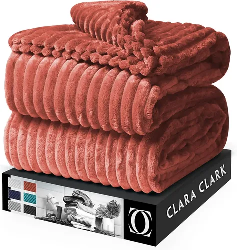 Miniatura 11 de Clara Clark Manta de forro polar de felpa cortada, tamaño manta, ligera, súper suave, mullida, de lujo, lavable a máquina, (50 x 60 pulgadas)