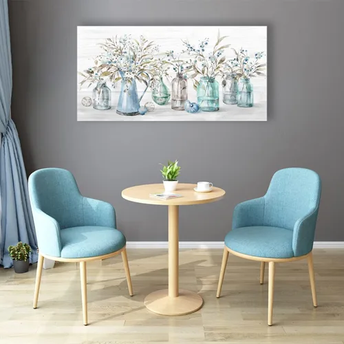 Miniatura 5 de Yearainn Lienzo decorativo para pared, diseño floral índigo, en frasco, botella de flores botánicas, 20 x 40 pulgadas, decoración de pared para sala