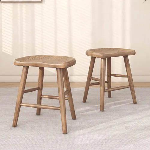 Miniatura 8 de Juego de sillas de comedor de madera, silla de comedor moderna, sillas de cocina de granja, taburete de vestíbulo, silla sin brazos para cocina