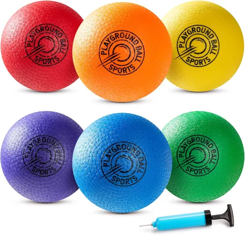 Miniatura 10 de EVERICH - Pelotas de kickball, 6 o 12 unidades de bolas de dodgeballs de 8.5 pulgadas para niños y adultos al aire libre en interiores, 4 bolas