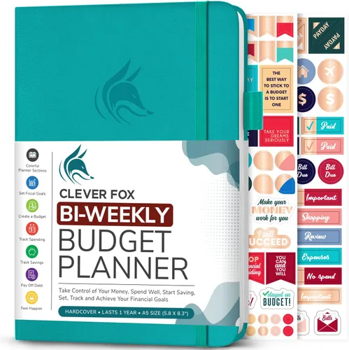 Miniatura 7 de Clever Fox Planificador de presupuesto bi semanal - Libro organizador financiero sin fecha - Rastreador de gastos, cuaderno de presupuestos y Negro
