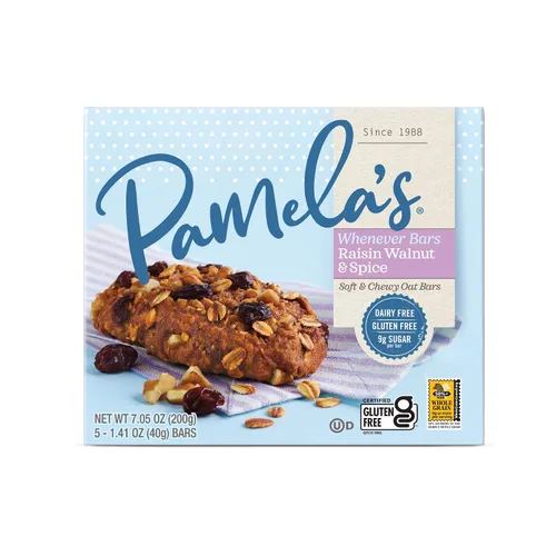 Miniatura 3 de Pamela's - Barras Whenever sin gluten, almendra de arándano, especias de nuez pasa, limón arándano y coco con chispas de chocolate, 7.05 onzas