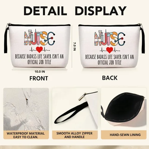 Miniatura 2 de Jztco Regalos de agradecimiento para enfermeras, bolsa de maquillaje multicolor para mujeres, enfermeras, resistente a los arañazos, cierre de Color2