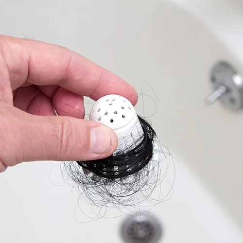 Miniatura 5 de TubShroom Toss 21 unidades Coladores de Drenaje Desechables para Tina - Atrapa Cabellos para Ducha y Bañera para Prevenir Desagües Obstruidos, Blanco