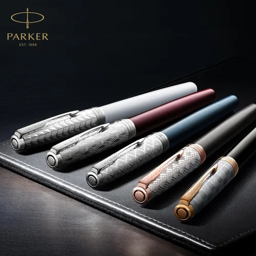 Miniatura 7 de PARKER Sonnet - Bolígrafo de metal de alta calidad y acabado negro brillante con borde dorado, punta media con recarga de tinta negra, caja de regalo
