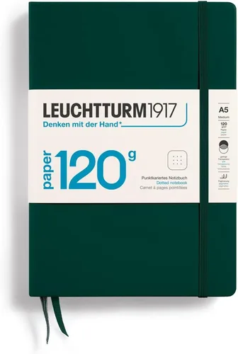 Miniatura 4 de LEUCHTTURM1917 - 120G Edición Especial - Cuaderno Mediano A5 de Tapa Dura Liso (Negro) - 203 Páginas Numeradas con Papel de 120gsm