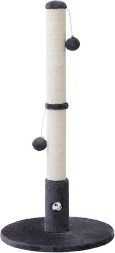 Miniatura 8 de Woochpet Poste rascador de gatos de 33 pulgadas de alto para adultos, poste rascador grande resistente con bola colgante con divertido agujero