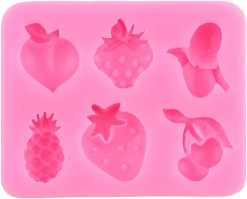 Moldes de fondant de frutas, fresa, cereza, piña, plátano, melocotón, molde de silicona para decoración de tartas de azúcar, decoración de cupcakes,