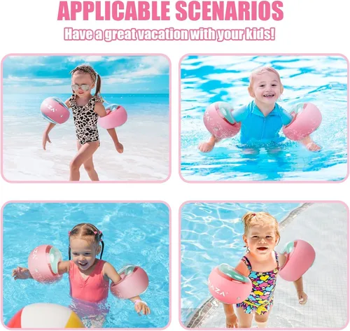 Miniatura 5 de Loowarts Arm Floaties for Kids 2-6 Year,Inflatable Arm Bands Float as Water Wings & Swimmies,3-Chambers Independent Safety System for Toddler
