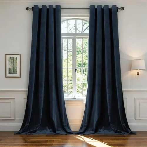 Miniatura 26 de SMILETIME - Cortinas de terciopelo blanco con bolsillo para barra, aisladas térmicamente, suaves, con filtro de luz y privacidad, para dormitorio