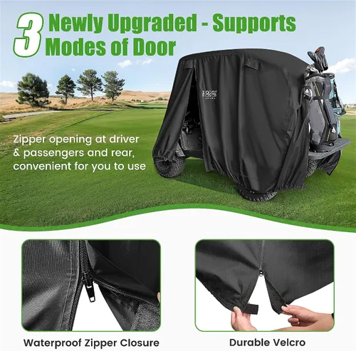 Miniatura 4 de 10L0L Fundas universales para carrito de golf Yamaha, Club Car, EZGO, impermeables, para 2/4 pasajeros, resistentes al agua, para carrito de golf