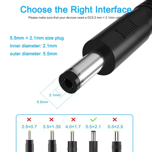 Miniatura 5 de Cable de extensión de alimentación de CC de 0.217 in x 0.083 in, cable de extensión de 12 V CC, cable de cámara de seguridad macho a hembra