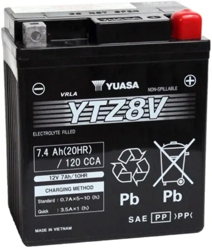 Yuasa YUAM728ZV YTZ8V Batería AGM de alto rendimiento YTZ activada de fábrica