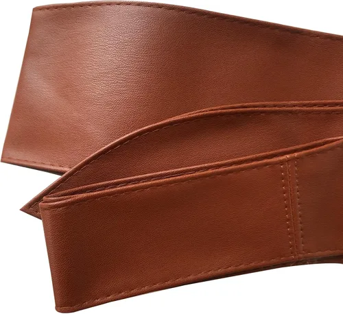 Miniatura 7 de Cinturón ancho de piel sintética para mujer, cinturón de Obi, cinturón de cincha con lazo, color brillante para vestido
