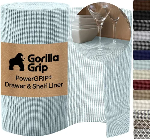 Miniatura 13 de GORILLA GRIP powerGRIP - Forro para estante de cajón y gabinete, agarre grueso y fuerte, forros no adhesivos que protegen armarios de cocina