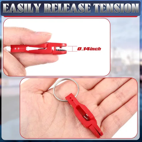 Miniatura 3 de Honoson 20 clips de liberación a presión de tensión pesada, clips de liberación acolchada, clips de arrastre con llavero para tablero de cepillado