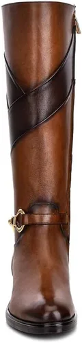 Miniatura 3 de FRANCO CUADRA Botas de equitación para mujer en piel auténtica, color marrón, 83TTSTS