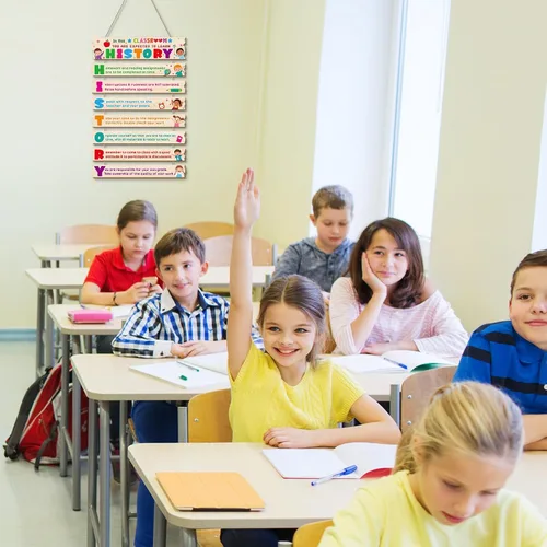 Miniatura 5 de Harloon Decoraciones para el aula, signo de historia, reglas de clase, inspirador, educativo, arte de pared, literatura, estudios sociales