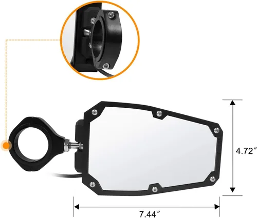 Miniatura 6 de UTV RZR Espejo Todoterreno Espejos Retrovisores Laterales Traseros con Luz LED Spot Compatible con Polaris RZR XP 1000 RZR 900 Yamaha Rhino Honda