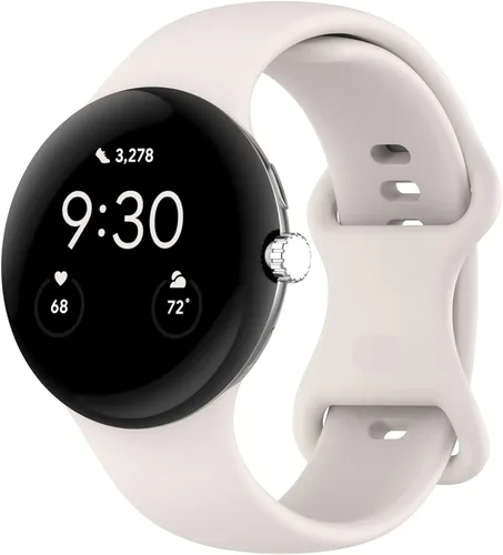 Miniatura 14 de Correa Compatible con Google Pixel Watch 1/2/3/4 (41mm), Pulsera de Reemplazo de Silicona Suave Deportiva para Google Pixel Watch 41mm Negro