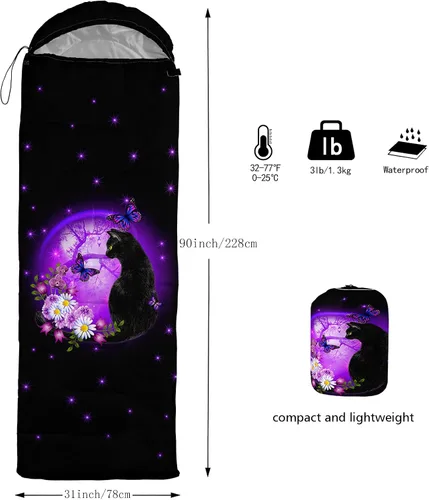 Miniatura 3 de Axolotl Saco de Dormir de Unicornio para Niños y Niñas – Sacos de Dormir Ligeros Cálidos para Clima Frío, Saco de Dormir Portátil Impermeable