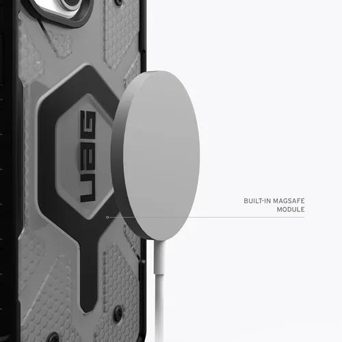 Miniatura 4 de URBAN ARMOR GEAR UAG - Funda compatible con iPhone 15 de 6.1 pulgadas, Pathfinder transparente ceniza/negro, imán integrado compatible con carga