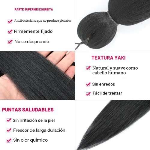 Miniatura 3 de Alrence Cabello estirado para hacer trenzas, trenza larga de 30 pulgadas, 8 paquetes, extensiones profesionales de trenzado de cabello sintético, 1b#