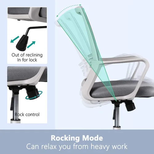 Miniatura 6 de Silla de oficina ergonómica de malla, silla de escritorio para computadora, sillas ejecutivas de oficina en casa con soporte lumbar, reposabrazos