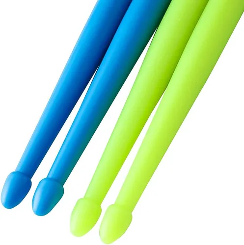 Miniatura 8 de Ubblove - Baquetas de nylon 5A, 2 pares con mangos antideslizantes para tambor, ligeras y duraderas, de plástico para ejercicios, 2 pares de Azul