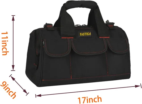 Miniatura 4 de FASTECH Bolsa de herramientas resistente de 17 pulgadas con boca ancha para almacenamiento de herramientas, transporte y organización, bolsa