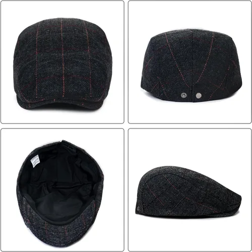 Miniatura 5 de Xinveen Sombreros de Repartidor para Hombres de Invierno Planos Ivy Gatsby Gorra Irlandesa de Taxista Ivy de Conducir de Caza