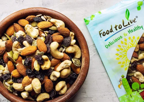 Miniatura 4 de Food to Live Mezcla orgánica de semillas crudas, nueces y pasas, 8 onzas, mezcla de frutos secos crudos sin OMG que contiene almendras, anacardos